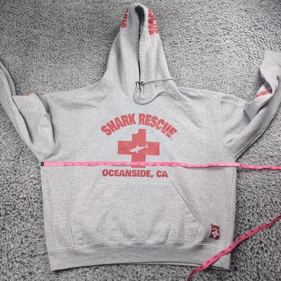 Shark Rescue Hoodie Adult Extra Large Gray Oceanside California Beach Sweatshirt - Picture 3 of 6